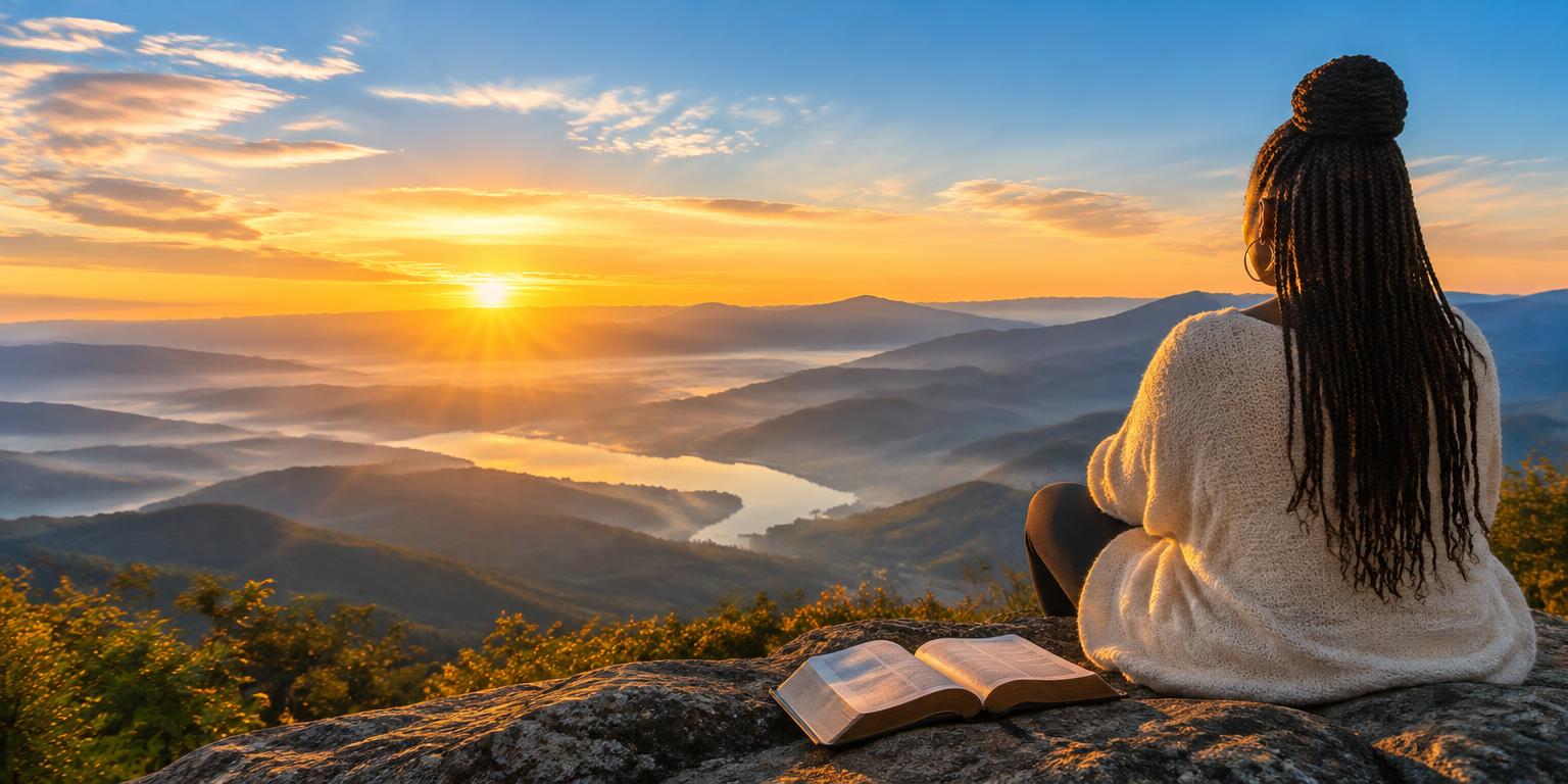 Morning sunlight and an open Bible